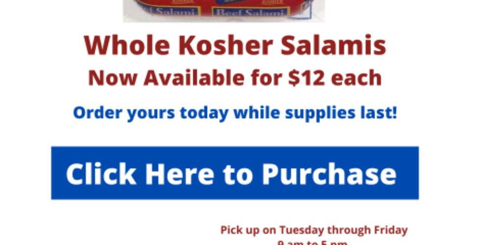 Whole Kosher Salamis Now Available Order Yours While Supplies Last! (1resize)