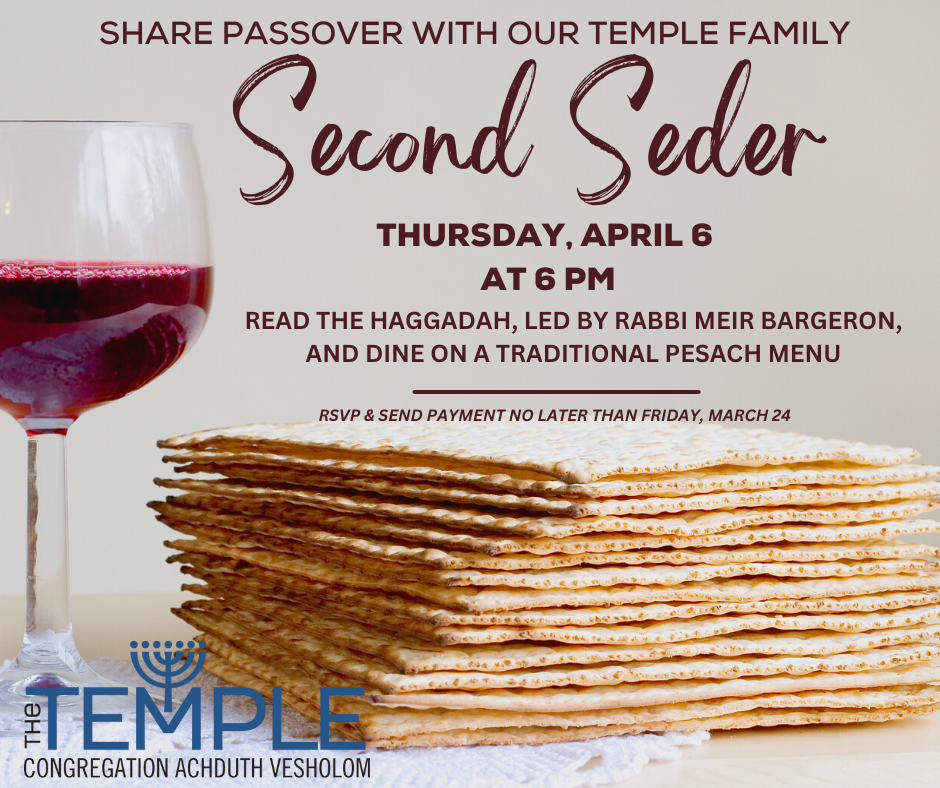 Celebrate Passover with our Temple Family